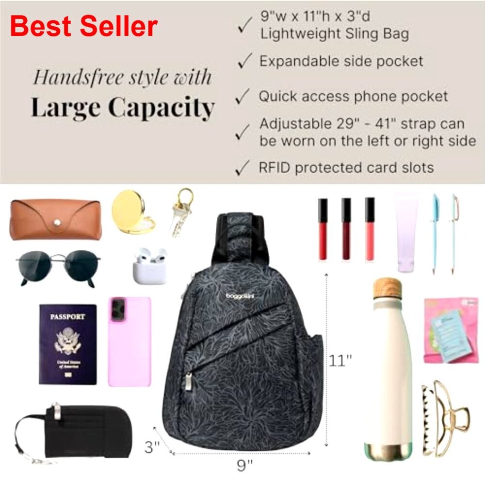 Polyester Sling Backpack with Adjustable Strap an… - image 4
